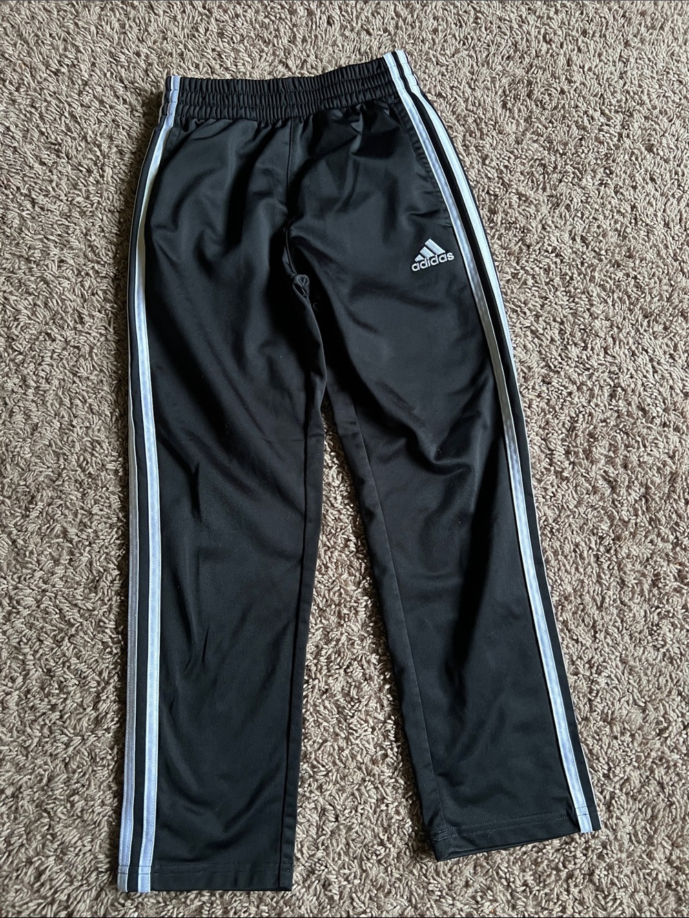 adidas Black Joggers with White Side Stripes and Logo